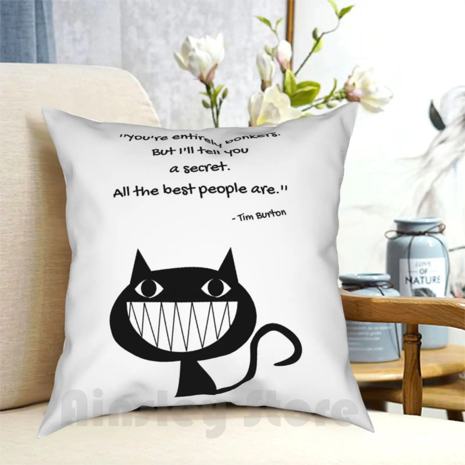 Чехол на подушку с принтом Тима Бёртона мягкая накидка цитатой Элис для нее | Дом