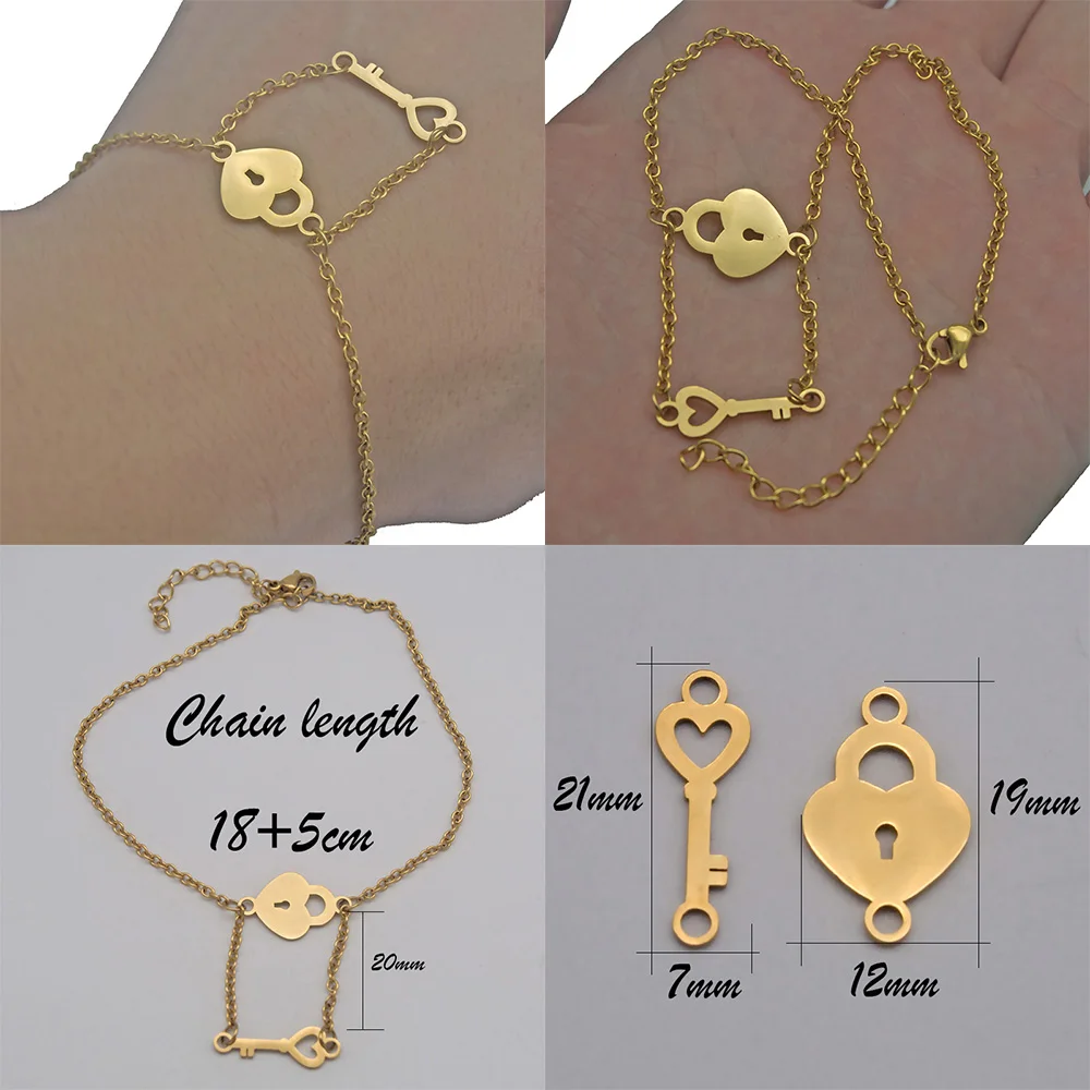Подвески из нержавеющей стали с замком для влюбленных уникальные браслеты