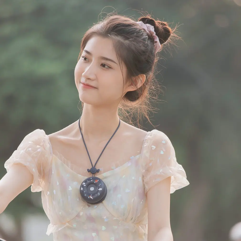 

Usb Charging Leafless Hanging Neck Fan Two-gear Adjustable Outdoor Hanging Neck Fan Summer Cooling Fan