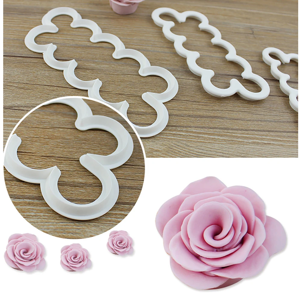 3 шт./компл. Красивая 3D Роза цветок резак Форма Sugarcraft печенья помадка торт