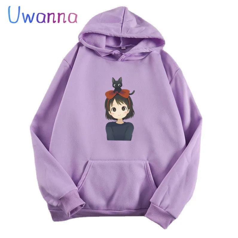 Kiki's Delivery Service Oversized Women Hoodies Long Sleeve Kawaii Women Clothing Sweetshirts Cute Cartoon Casual Anime Hoodie