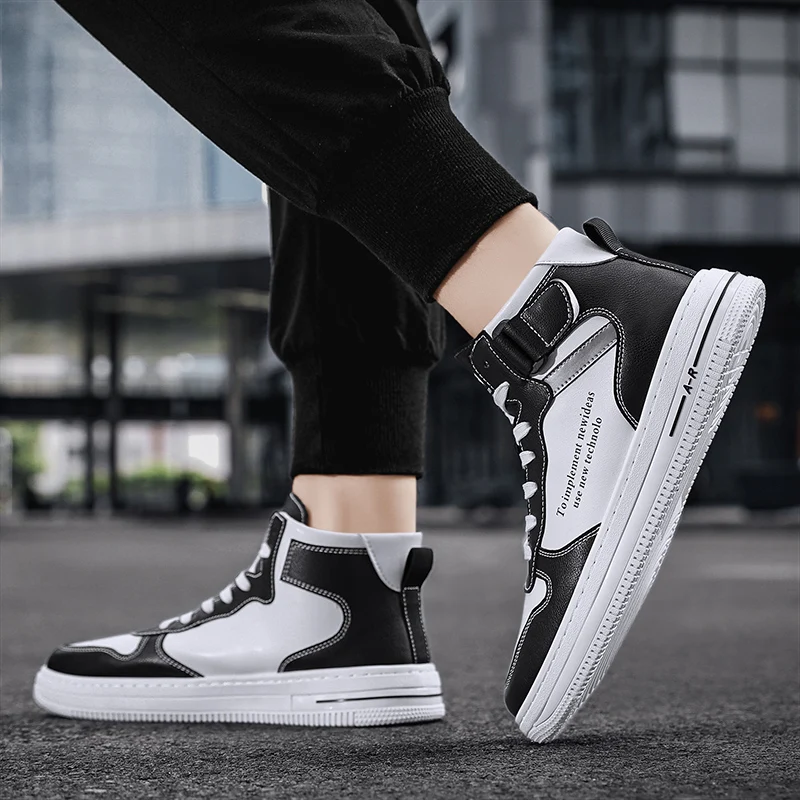 Высокие Спортивные Повседневные туфли для скейтборда модная мужская