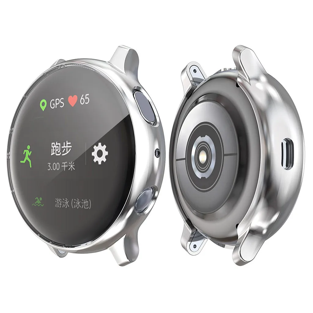 Для samsung Active2 40/44 мм ультра-тонкий Гальванизированный прозрачный ТПУ мягкий чехол для смарт часов