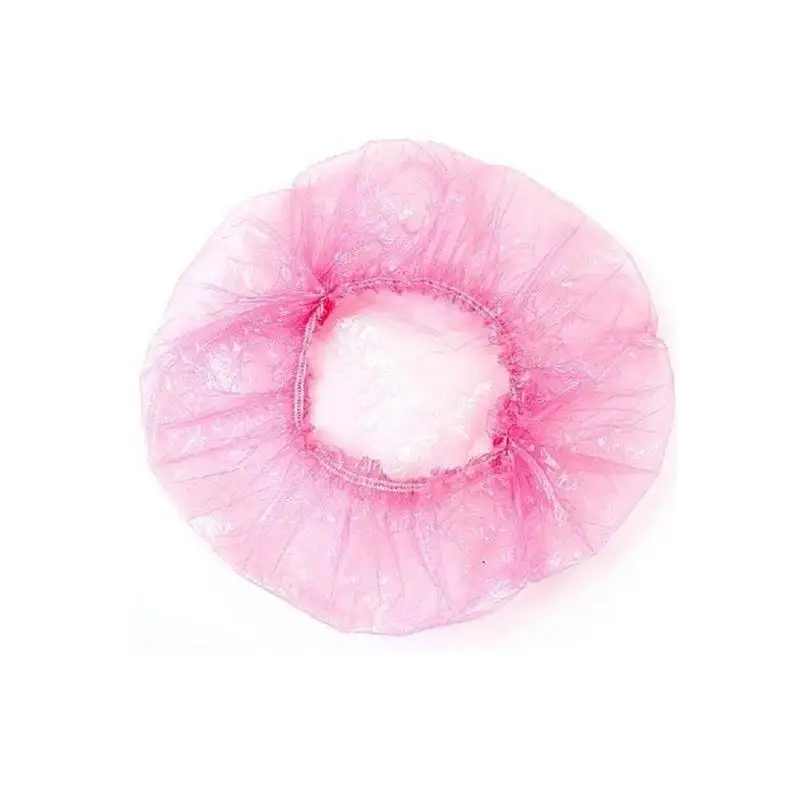 

100pcs/set Elastic Disposable Shower Cap Clear Caps Shower Salon Disposable Hat Hair Hotel W7C2