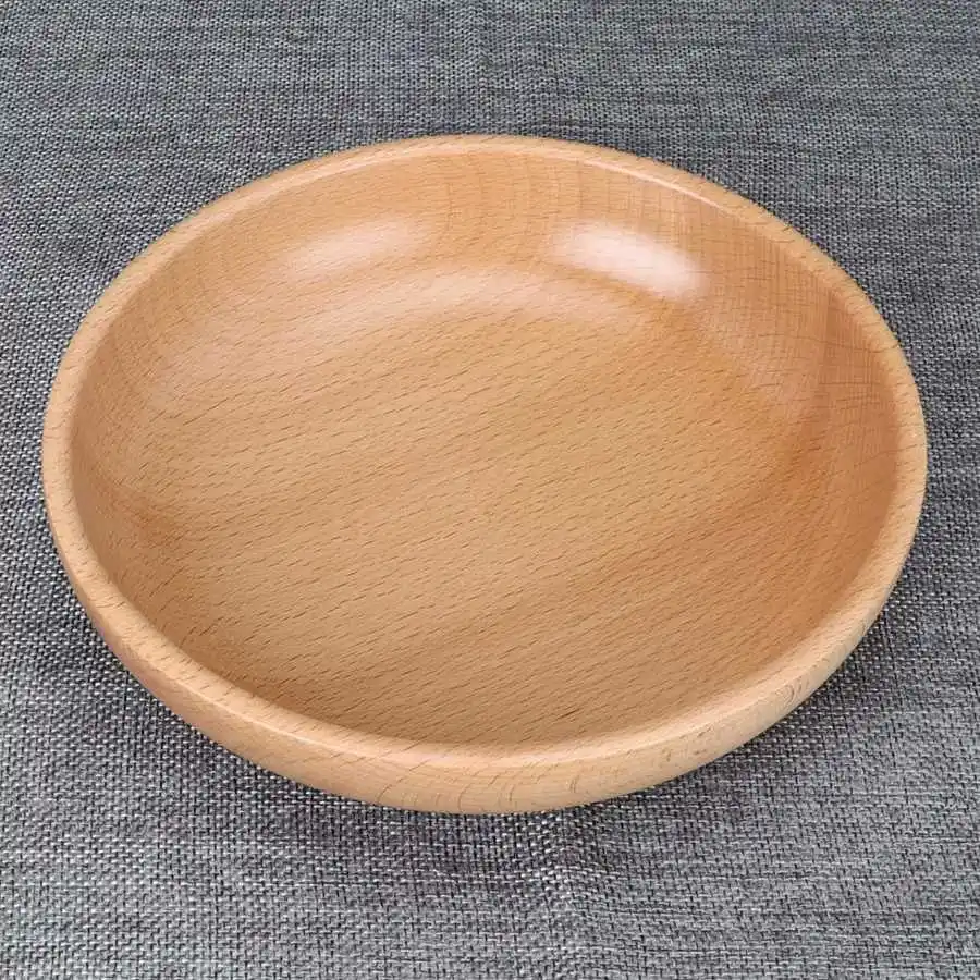 Деревянная круглая тарелка из натурального дерева 20 см сервировочный поднос для