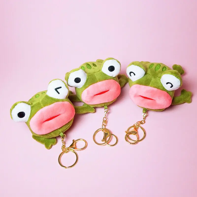 Новинка 2020 Милый мультяшный большой рот лягушка плюшевый брелок пушистые