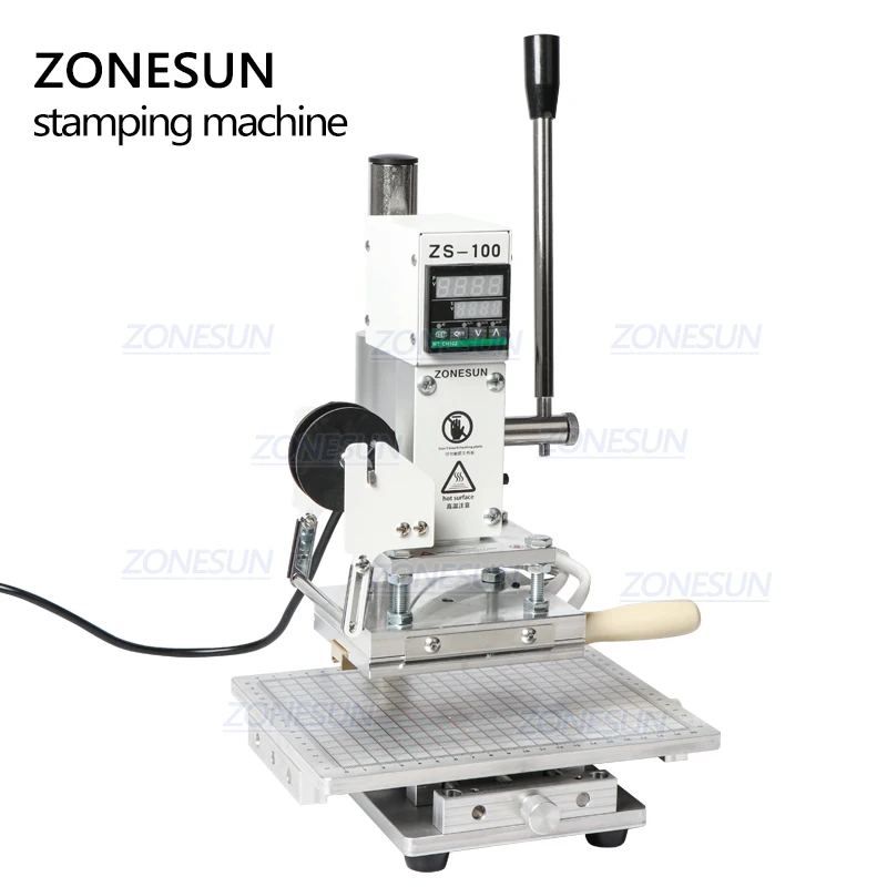 ZONESUN ZS 100C Цифровая зеркальная кожа тиснение теплоотжимная машина для дерева ПВХ