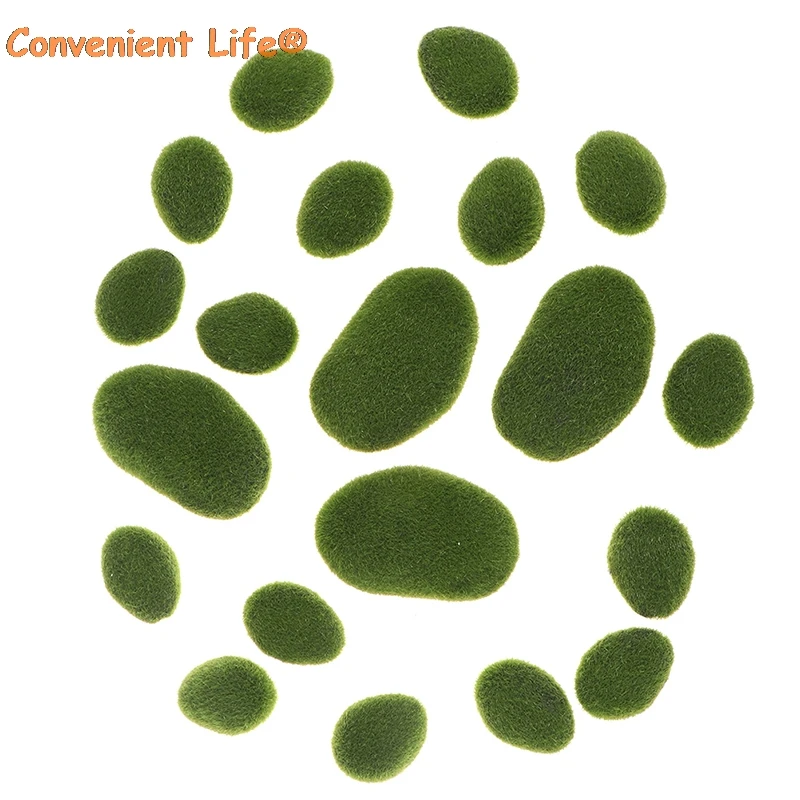 20 Вт 30 PCS 3 * Размеры искусственного камня Мосс Rocks Декоративные Зеленый мох мячи