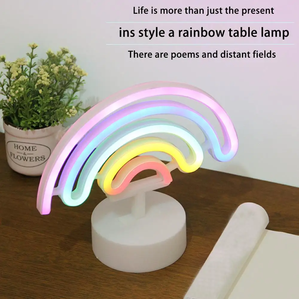 

Rainbow Neon Light Wall Lamp LED USB Battery Operated Marquee Signs Lighting for Girls Kids Room Wedding Birthday Party Decor