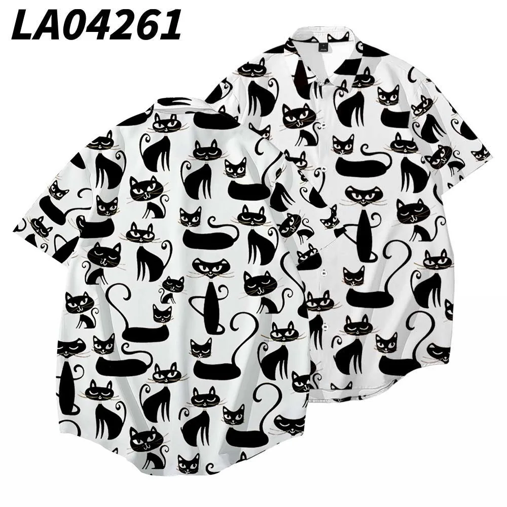 Гавайская рубашка с коротким рукавом уличная одежда в стиле хип-хоп принтом