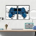 Постер для игр с акварелью для мальчиков, ручка с принтом, иллюстрация, настенное искусство, Декор для дома, джойстик на холсте, украшение для детской комнаты без рамки
