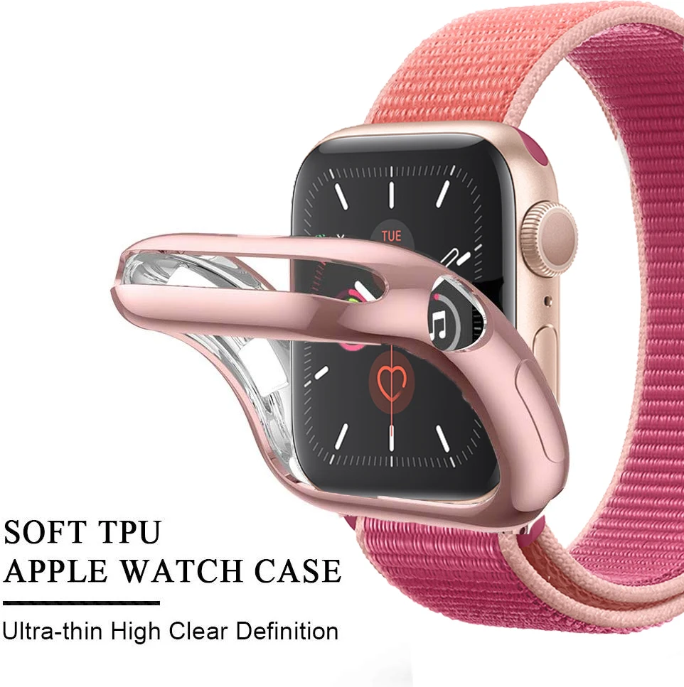 Чехол для часов Apple Watch 5 4 3 2 ремешок чехол 42 мм 38 м 40 44 тонкий все в комплекте защита