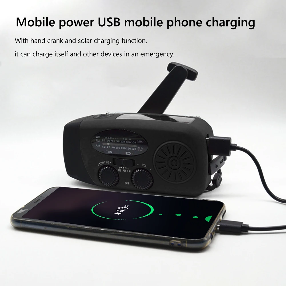 Многофункциональный ручной радиоприемник на солнечной батарее с