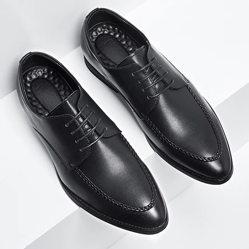 

Men Formal Shoes 2020 Spring Summer Brand Wedding Dress Shoes Men New Leather Footwear Black Fashion Design Business Oxfords