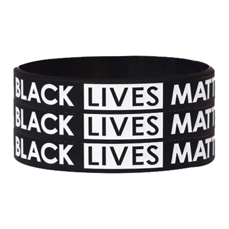 

Black Lives Matter Wristbands Black Silicone Rubber Bracelets I Can't Breathe