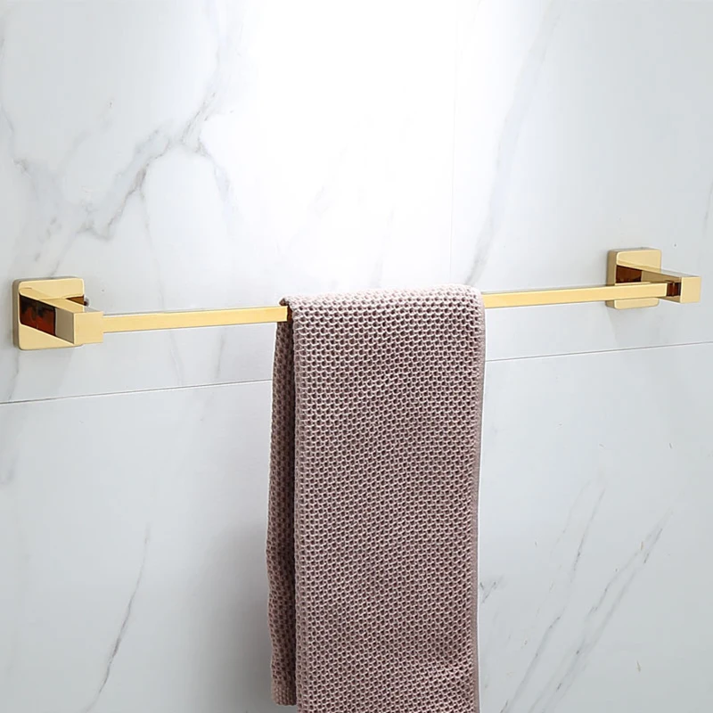 luxury golden bathroom brass hardware towel rack paper holder toilet brush holder towel holder hook row hook activity bar free global shipping