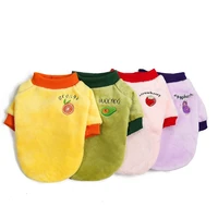 winter warm dog clothes pet fleece fruit sweater coat for small dogs french bulldog puppy chihuahua clothes