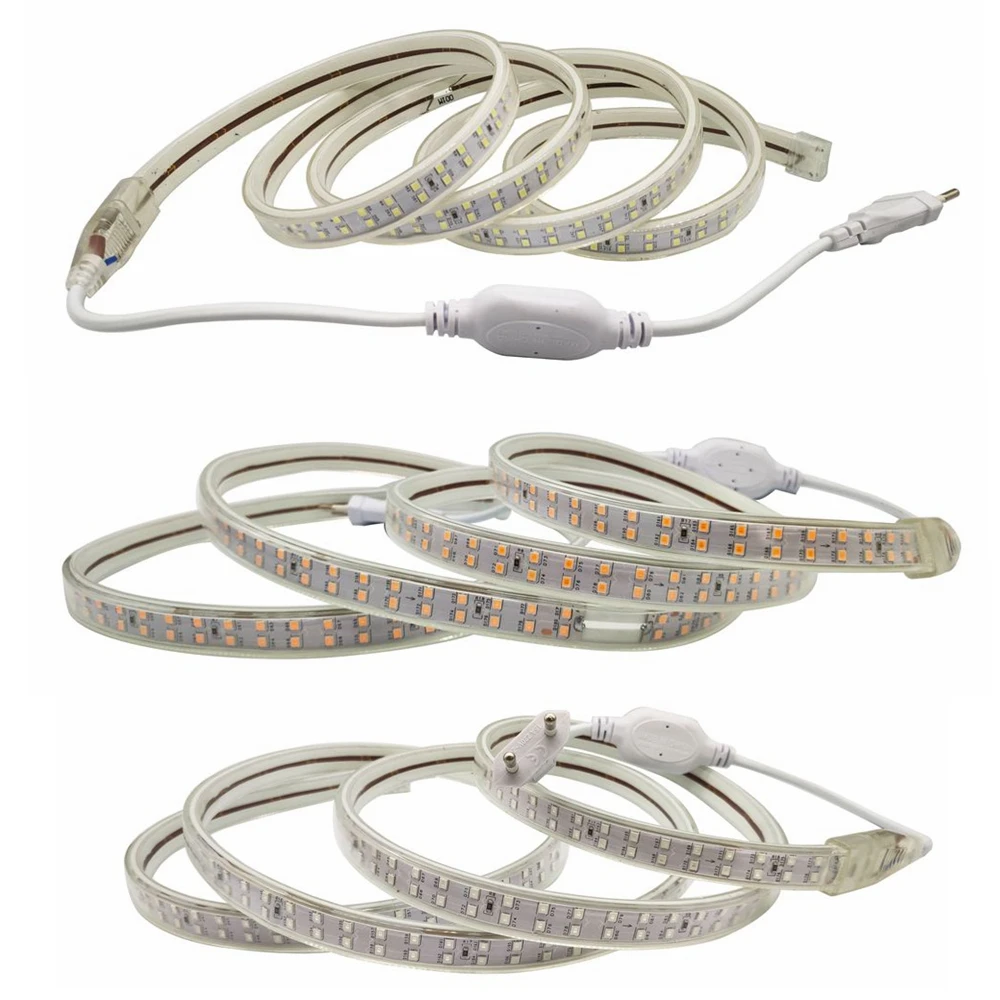 Двухрядная Светодиодная лента 2835 В переменного тока высокая яркость