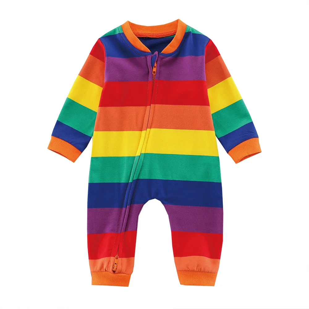 

Комбинезон с длинными рукавами, детская одежда в полоску, на молнии, детские комбинезоны для мальчиков и девочек Одежда для новорожденных; О...