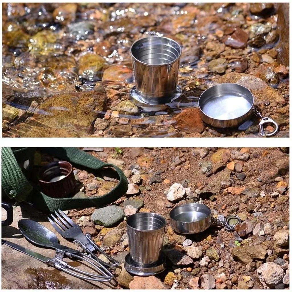 1 новая портативная чашка из нержавеющей стали 70 мл 140 240 с брелоком дорожная