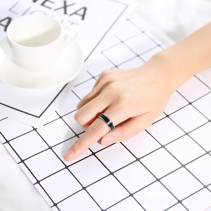 Vnox стильные двухслойные вертушки кольца для женщин 6 мм нержавеющая сталь