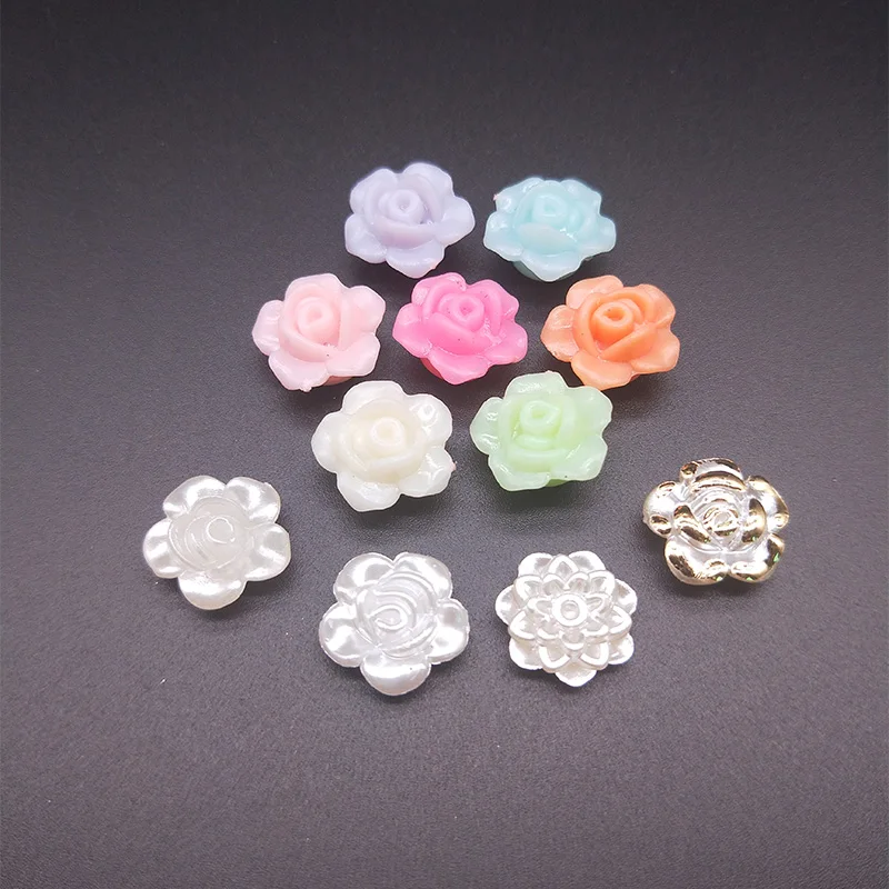 Бусины с плоской задней частью белые и бежевые искусственные жемчужины 50 шт.