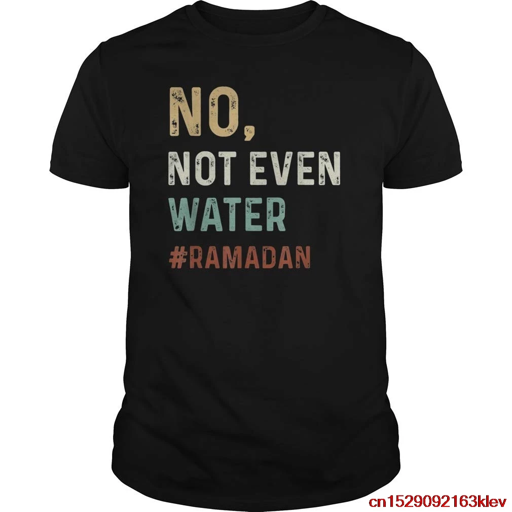Нет даже водного поста мусульманские футболки Рамадан рубашка с короткими