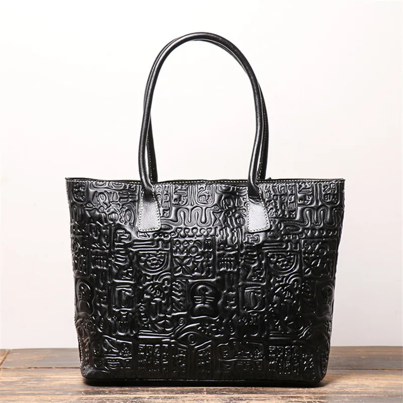 

Nesitu New Vintage A4 Coffee Black Genuine Leather Women Handbags Office 14'' Laptop Briefcase Lady Female Tote M054