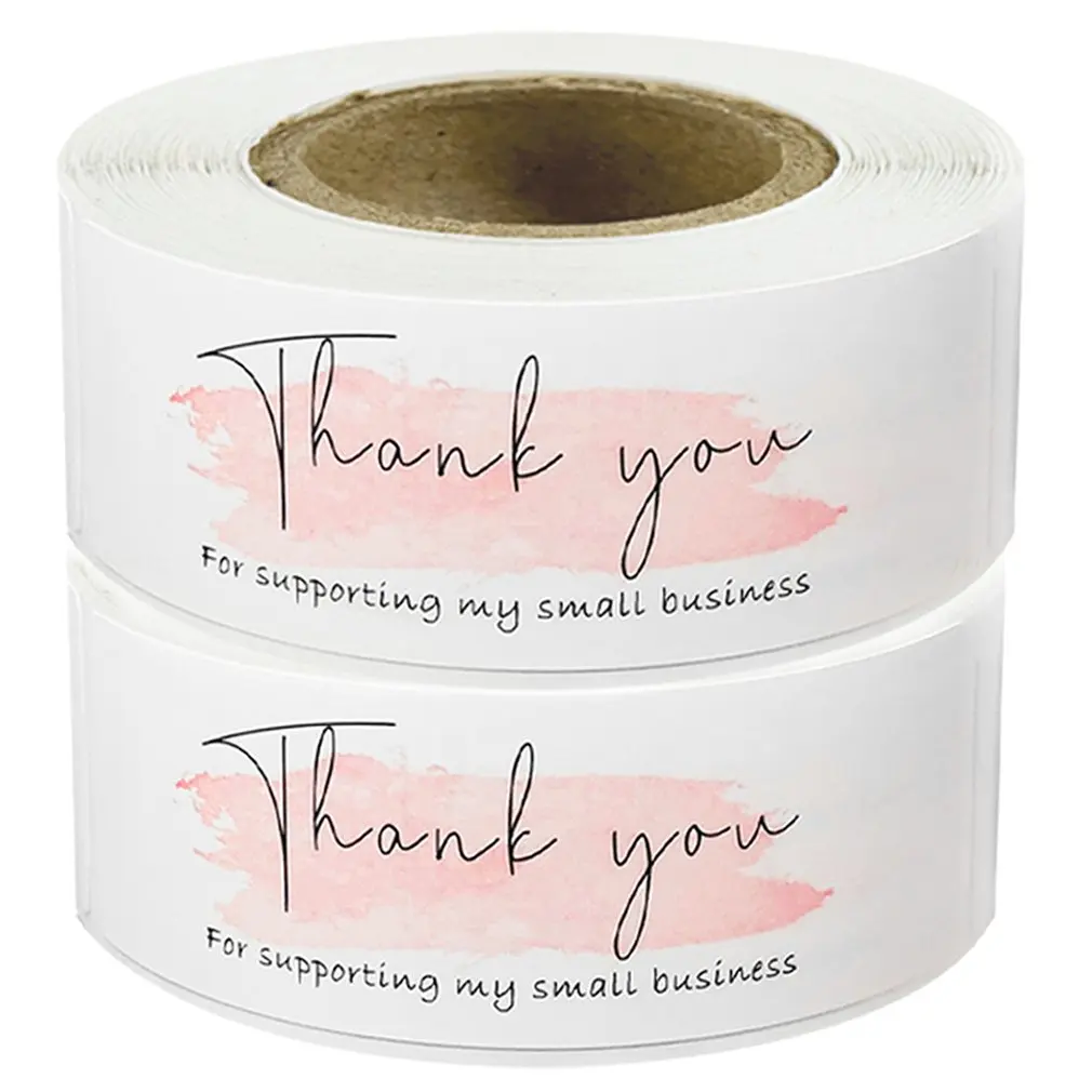 

Thank You Sticker 120 Labels Per Roll Gift Wrapping Decoration Paper Self-adhesive Label Rectangle Stickers
