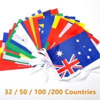50100200 countries flag 1 string hanging flag banner international world flags bunting banner rainbow flag for party decor