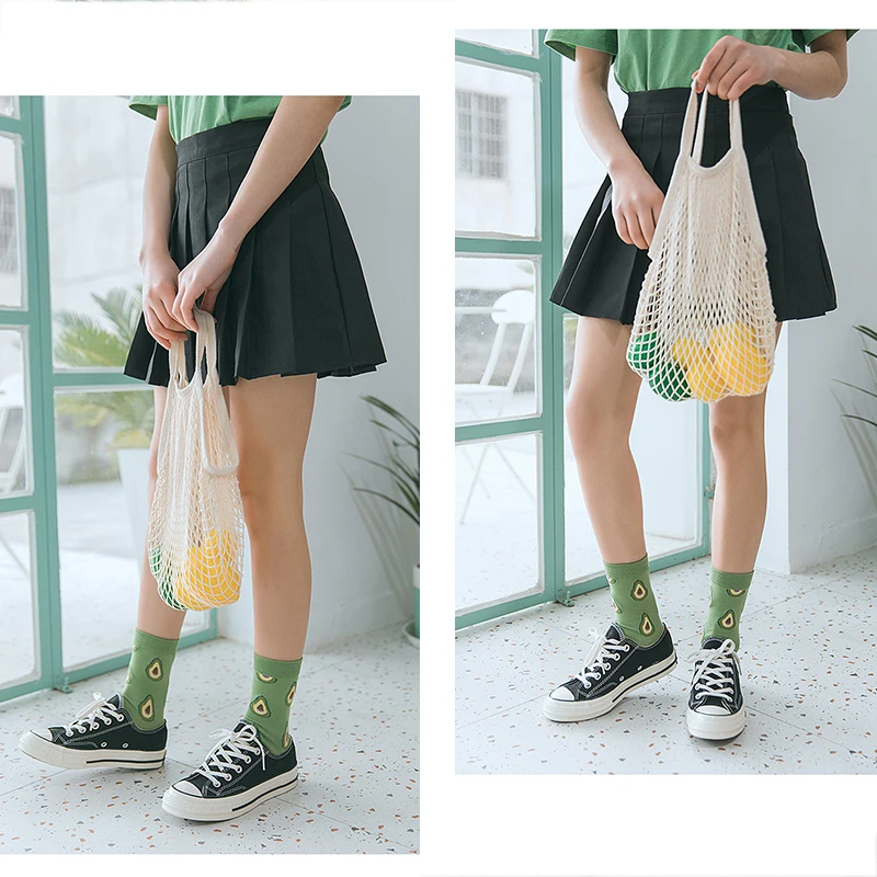 Женские носки модные повседневные женские хлопковые с рисунком арбуза авокадо