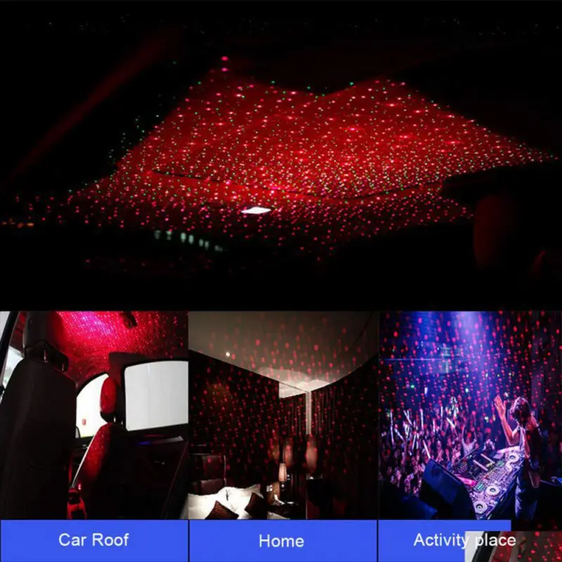 4 in 1 Roof Star Projection Light Romantic USB Night Car Atmosphere Flexible Adjustable Ceiling Decoration For Home | Автомобили и