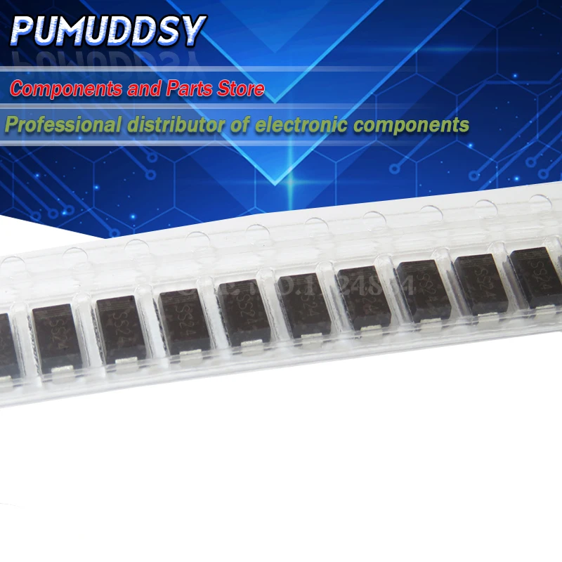 Диод Шоттки SS24 2A 40V SMA SR240 100 SMD, DO-214AC шт.