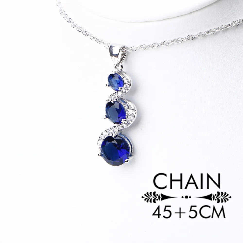 Набор украшений для женщин из серебра 925 пробы свадебный браслет с голубыми