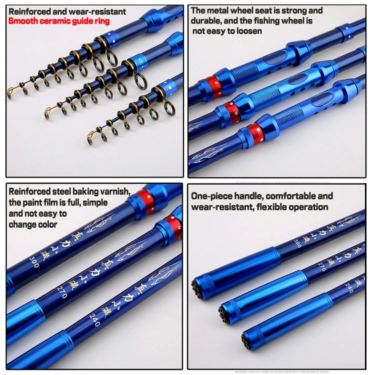 

1.8-3.0M Rock Telescopic Fishing Rod and Fishing Reel Wheel Portable Travel Fishing Rod Spinning Fishing Rod Combo