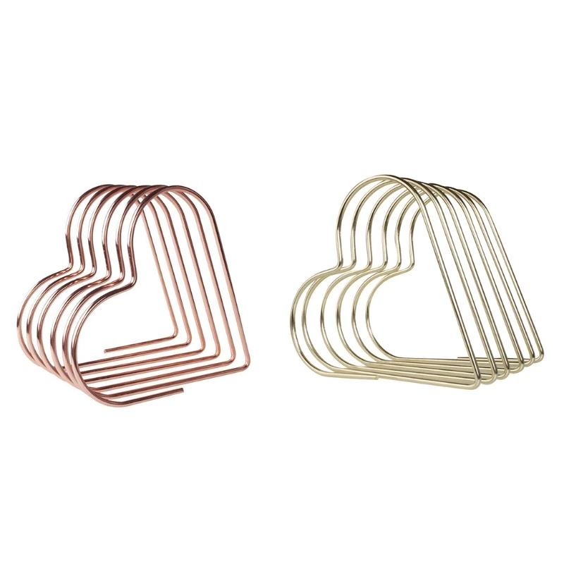 

Stylish Heart-shaped Metal Bookends Multi-grids Hollow-out Book Stands Creative Wedding Gift Book Holders Gold/Rose Gold