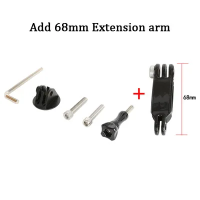 68mm Extension arm Алюминиевый сплав велосипедная гарнитура верхняя крышка адаптер крепление для GoPro Hero 8 7 6 5 Sjcam Yi 4K DJI Osmo аксессуары для экшн-камеры - Цвет: 68mm Extension arm