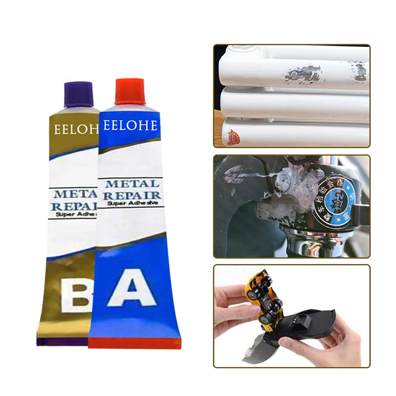 

2Pcs Metal Repairing Adhesive Super Glue 20/50/100g Iron Steel Auto Radiator Water Special Leakage Plugging Welding Glue Tool