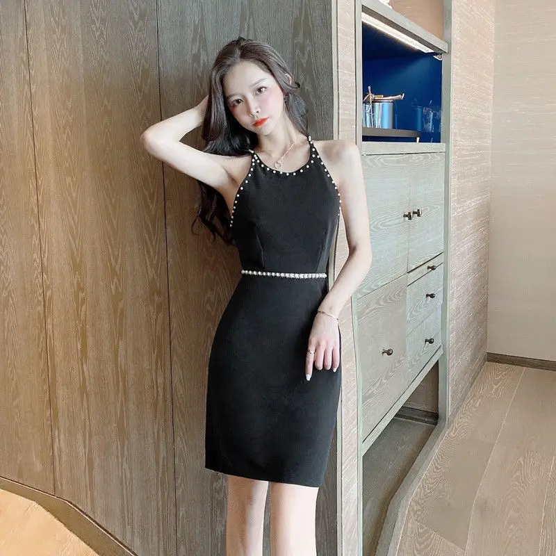 

Summer Women's Dress 2021 Sexy Backless low cut Nightclub V-Neck mini dress party Short skirt Sleeveless Ladies Dress dresses