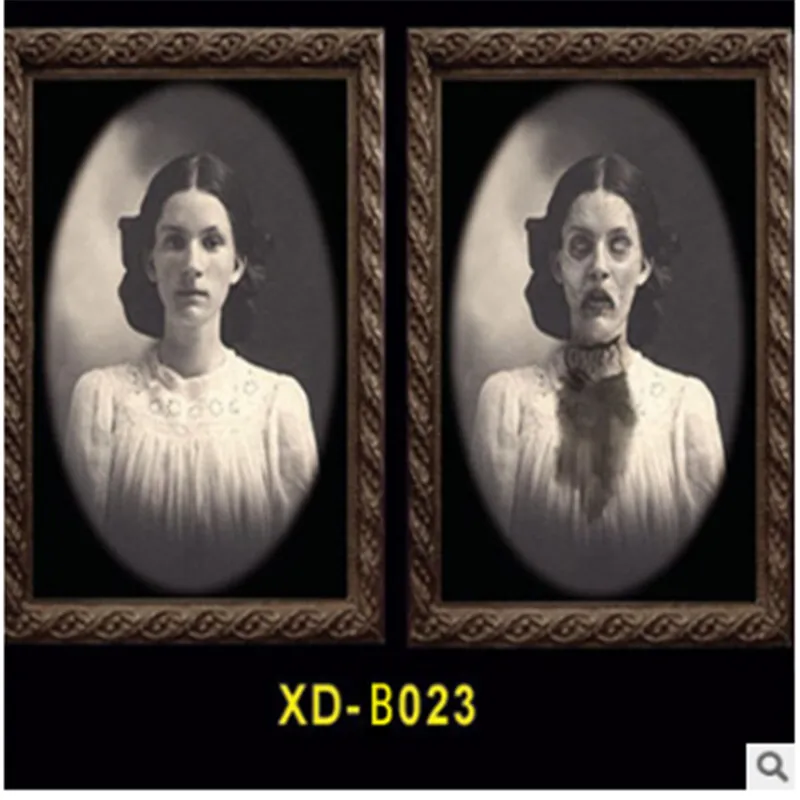 Фоторамка с изображением ужасов, линзовидная, 3D, для изменения лица, фоторамка, страшный портрет, хэллоуинская страшилка, праздничное украшение для вечеринок, реквизит - Цвет: As photo shows