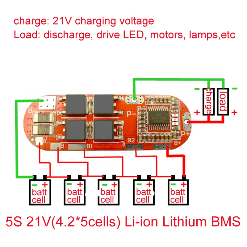 BMS 25A 3S 12 6 V 4S 16 8 5S 21V 18650 литий ионная литиевая батарея защита схема зарядки плата