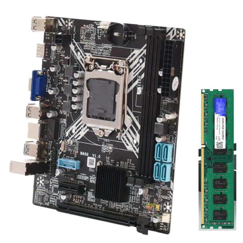 

B85 Motherboard with DDR3 4GB RAM Memory LGA1150 Pin with VGA Interface Support PCIE X16 Computer Desktop Motherboard