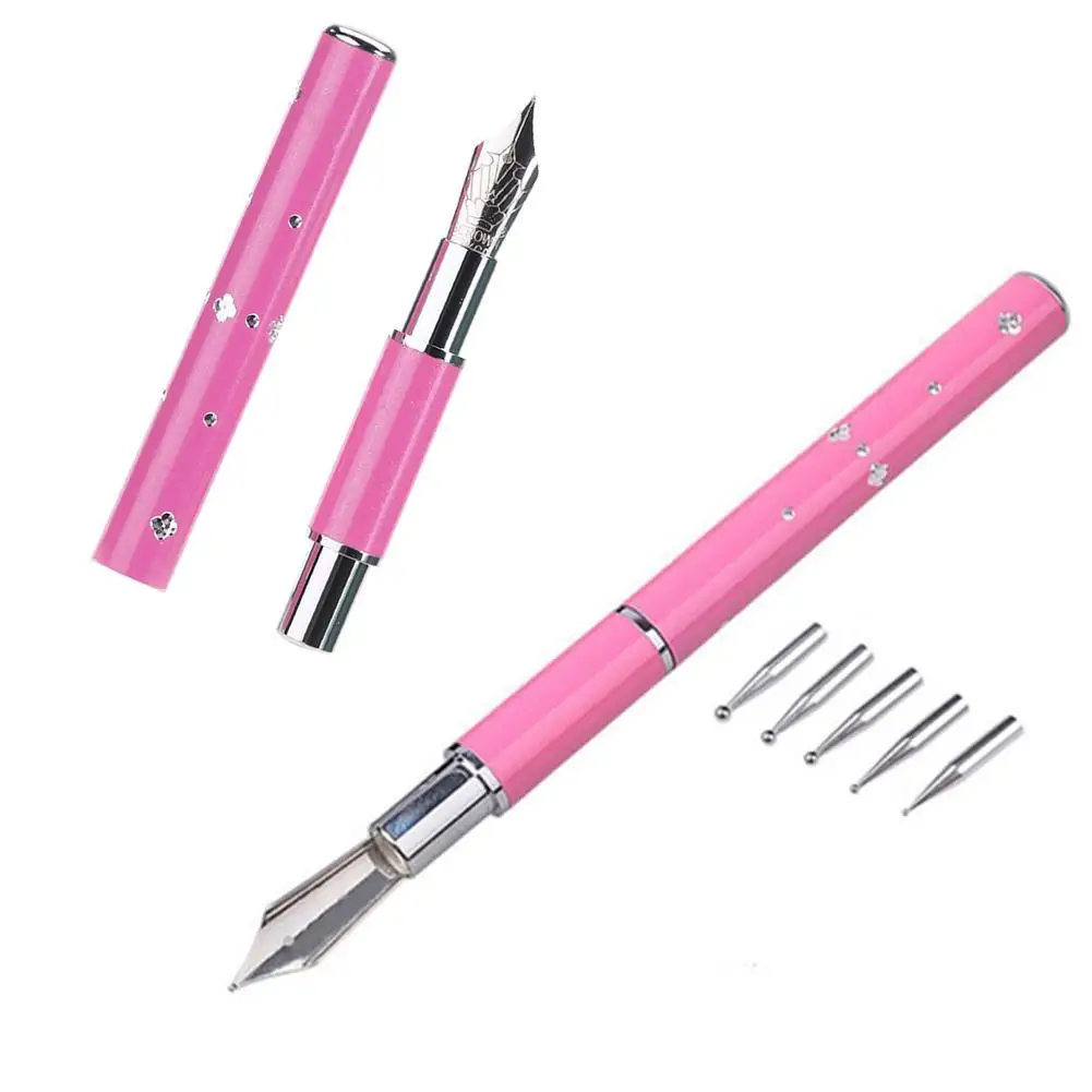 

5 Heads Set Steel DIY Nail Art Pen Drawing Up Pick Rhinestones Tools Manicure Dotting For Salon Sets Decor J6S8