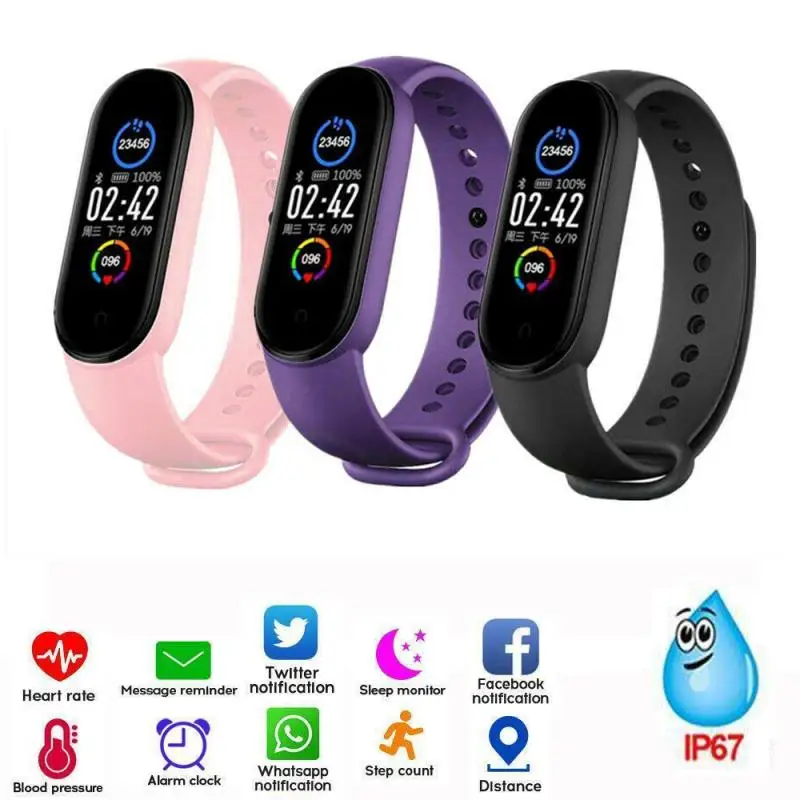 M5 Шагомер умный фитнес браслет сердечного ритма крови Давление монитор для
