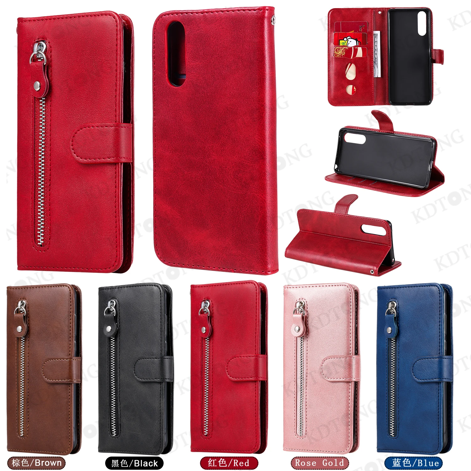 

Original Luxury Flip Leather Phone Case For SONY XZ2 XZ3 XZ4 Xperia 1 L4 10ii Matte Solid Color Retro Solid Color Cover Cover