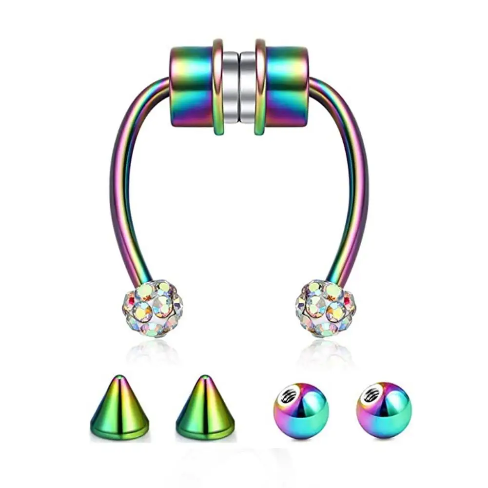 U-образное кольцо для носа с искусственным магнитом унисекс в форме подковы без