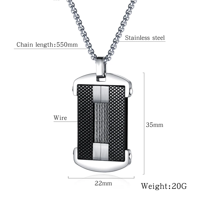 Простое черное ожерелье из титановой стали углеродного волокна мужская мода