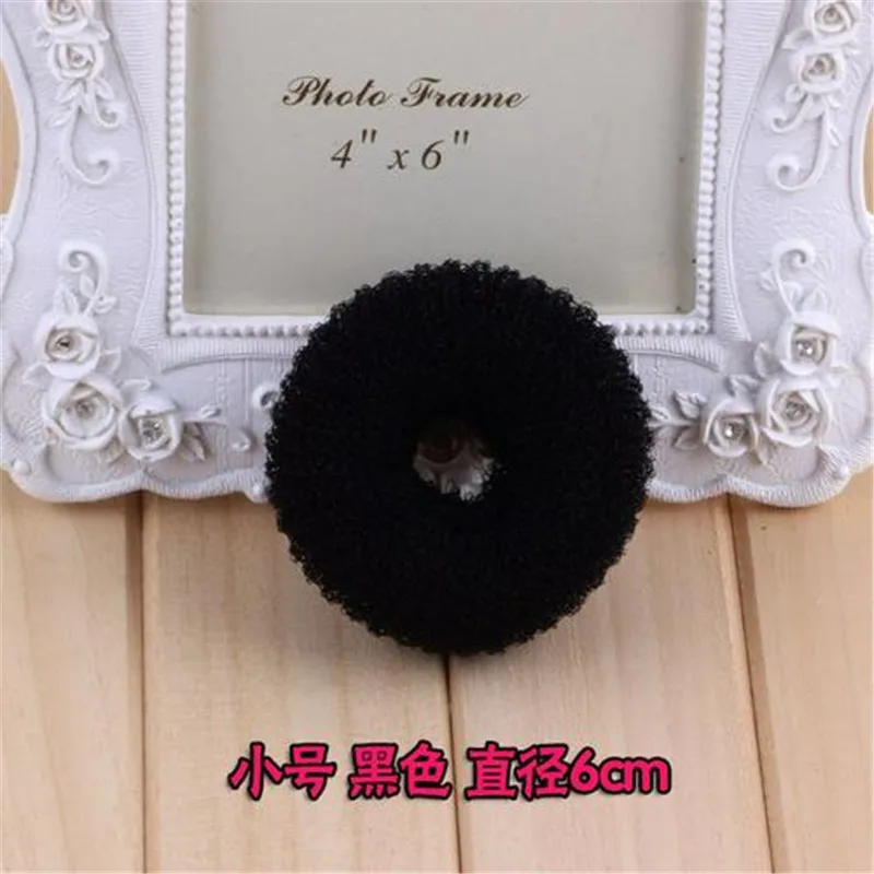 black5-6cm 1 шт. модный элегантный женский Корректировщик фигуры пончик Кольцо для волос булочка модный инструмент для укладки волос аксессуары инструмент для волос - Цвет: black5-6cm