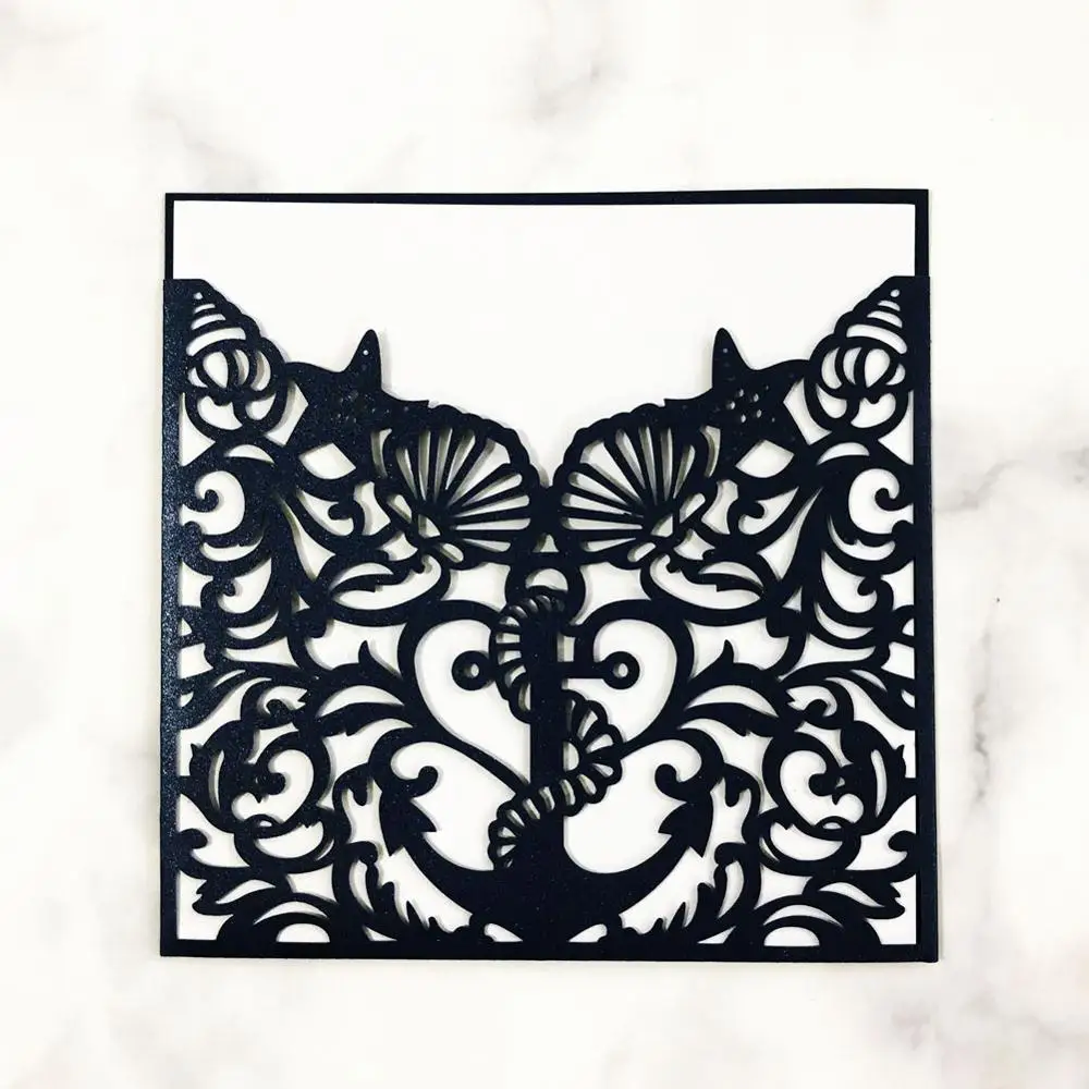 100pcs laser cut Sea Horse Wedding invitation cards Birthday Party place seat name Baby shower party Table decoration | Дом и сад
