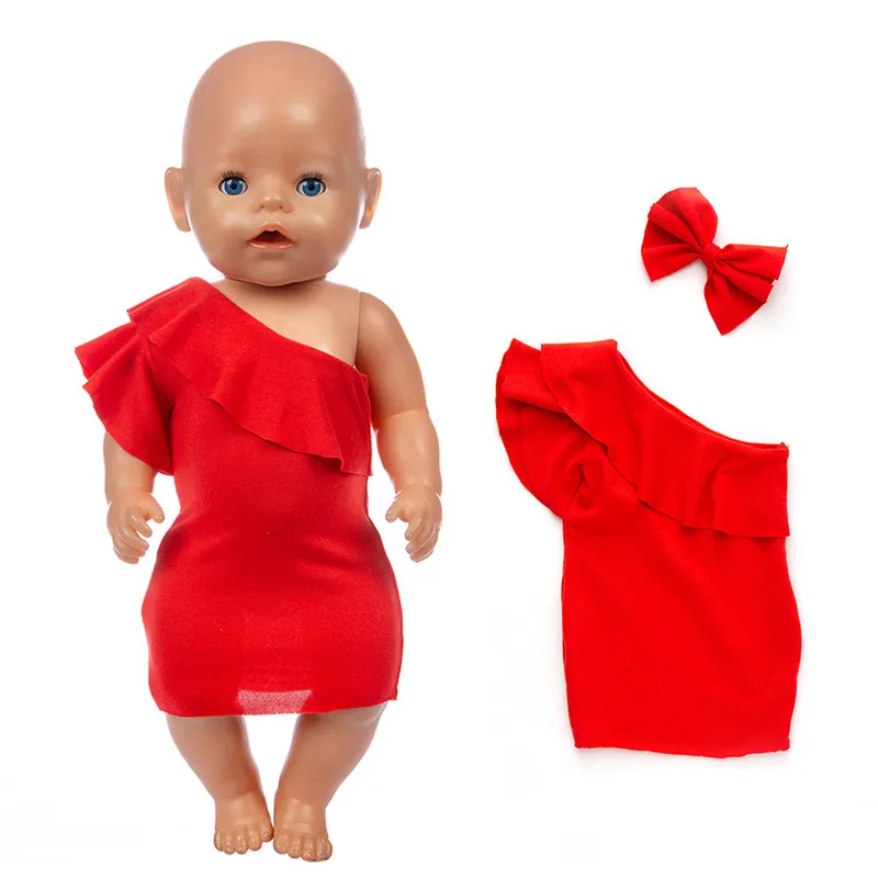 

Одежда для куклы Born New Baby, аксессуары для куклы размером 43 см, 17 дюймов, красный костюм, костюм, подарок на день рождения